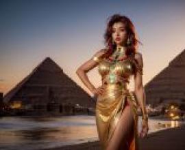 Gyesa Pyramid Beach -Private Media Egypt Art Free Tablecloth Download