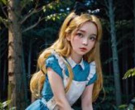 Real beauty， Alice sleepwalking Wonderland， Disney style， live version， wings stool dream