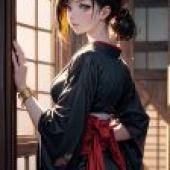 Mobile wallpaper， real people， kimono elegance: the charm of realistic animation