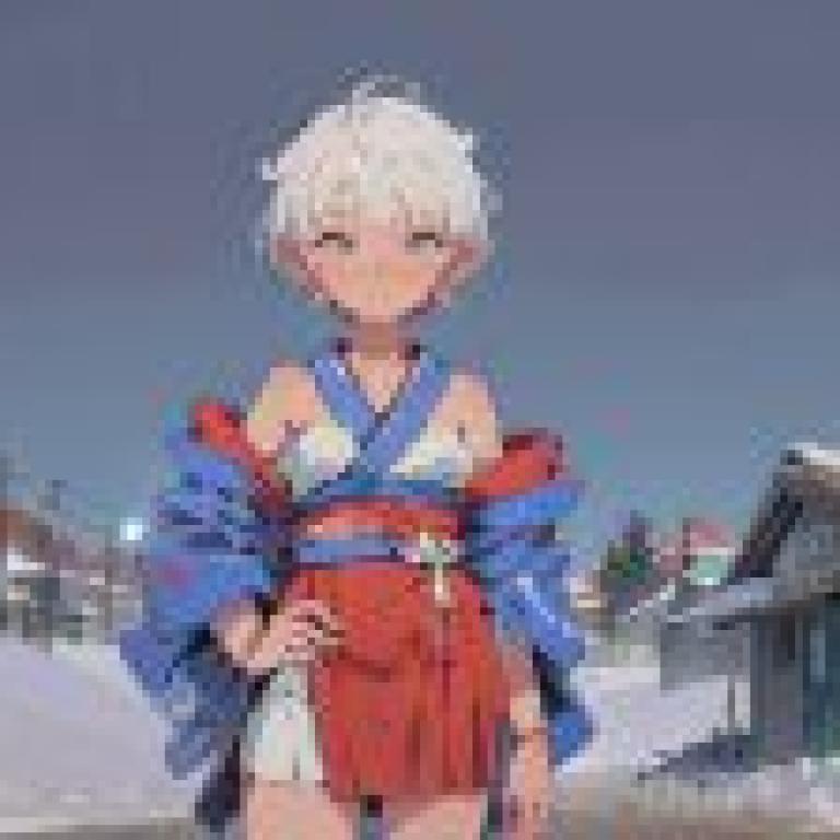 Anime beautiful girl， snow and snow night wind -snow short skirt beauty， snow night tablecloth download free download