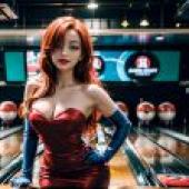 Computer desktop， live version， rabbit Jessica rabbit， WHO Framed Roger Rabbit， elegant girl in the bowling hall， red -haired style， Miss Fortune Monster， real charming role -playing.