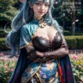 Mobile phone wallpaper， Lua Epic Seven， realistic， blue-haired Ayaka shines in the world of Cosplay