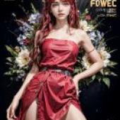 Mobile phone wallpaper， Dowon Tower of God， realism， cuckoo red dress: heavy metal magazine elegance