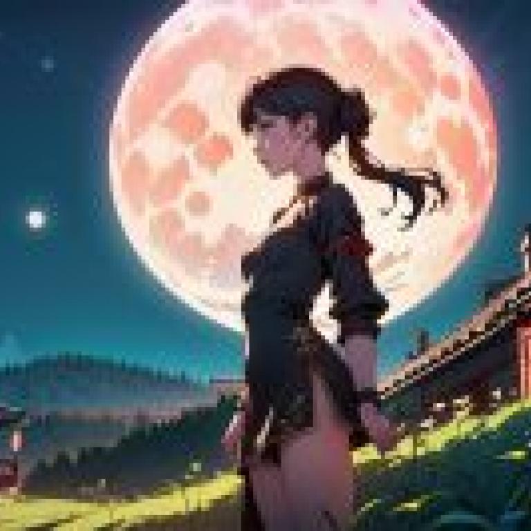 Woman in Front of a Full Moon - Atey Ghailan and Stanley Artgerm Lau's Detailed Fantasy Art