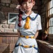 Mobile phone wallpaper， Pokémon， Koharu Sakuragi， realistic， red-haired female sailor school uniform beauty