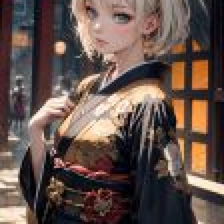 Mobile phone wallpaper， white-haired kimono beauties， anime， Kimono beauties: realistic anime style