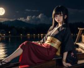 Live anime， hell girl， Yan Moai， kimono， night dream kimono gorgeous posture