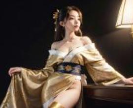Water mirror kimono dream: white clothes and kimono beautiful women on the water， pervaded at night， free tablecloths