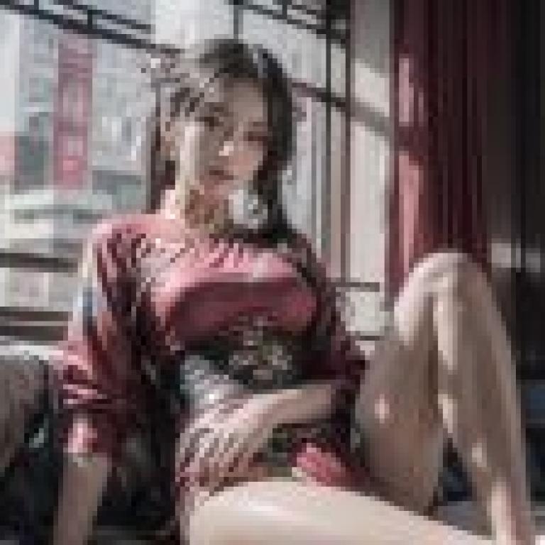 Chinese cheongsam beauty， cheongsam in front of the window， light and shadow dream