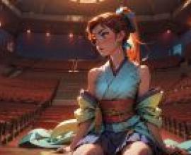 Anime beautiful girl figures， love of the screen: free download of tablecloths， beautiful girls staring at the camera in the theater， League of Legends Conceptual Art.