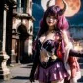 Black and Purple Magic: Sexy Devil Costume Cosplay