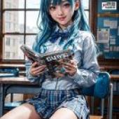 Mobile wallpaper， ユー Yu， Iris Mysteria， realistic， blue anime fantasy
