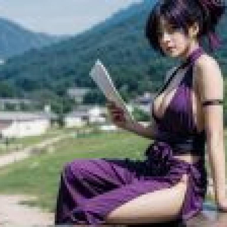 Computer wallpaper， Yuzuriha Hells Paradise， real person， Purple Eyed Ninja Shadow